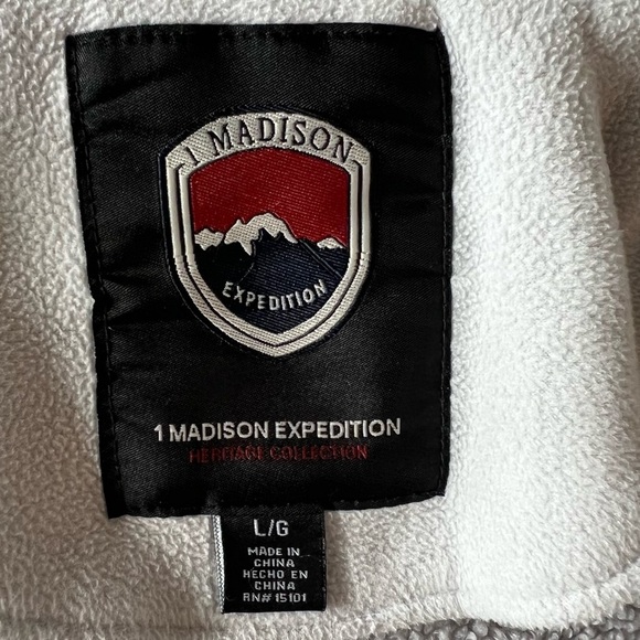 Madison Expedition Sherpa Lined Hooded Fleece Winter Coat Jacket Gray Size Large - Picture 7 of 12
